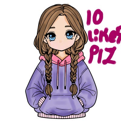 a realistic girl with a oversized hoodie and she has braids