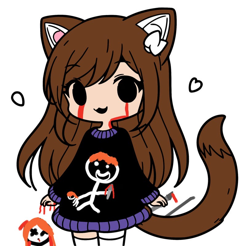 girl with cat ears and tail