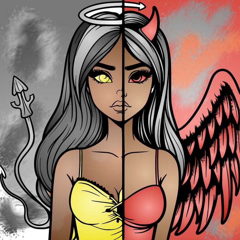 devil vs angel realistic girl