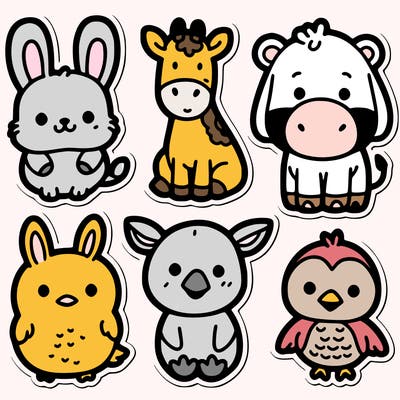 cute animal stickers
