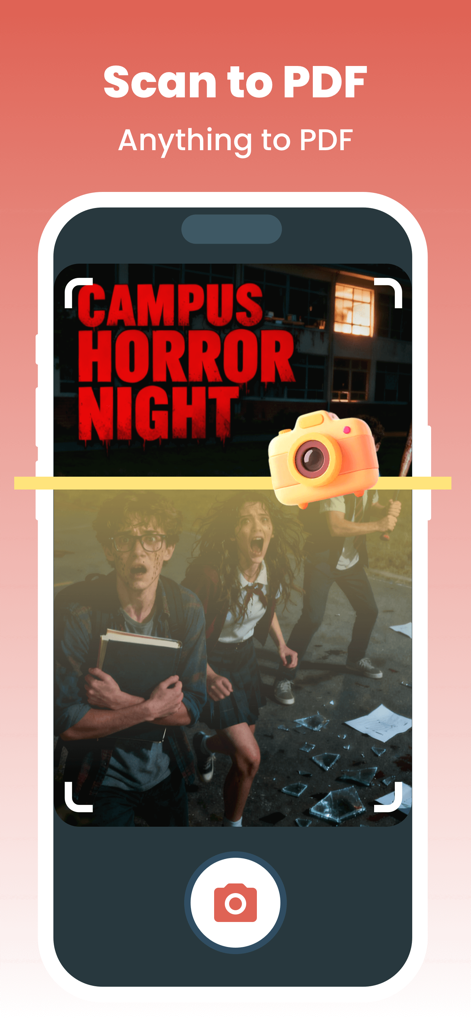 PDFit-AI PDF&Scanner - Smartphone screen showing the PDFit app scanning a document to PDF format