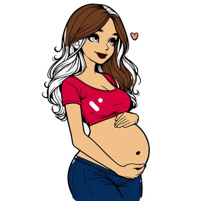 realistic pregnant girl