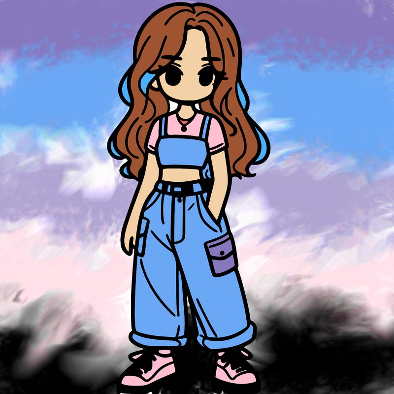 girl in crop top and baggy pants