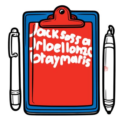 blank clip board with pen