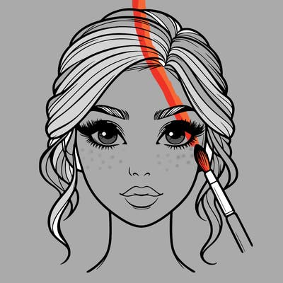 realistic person with makeup