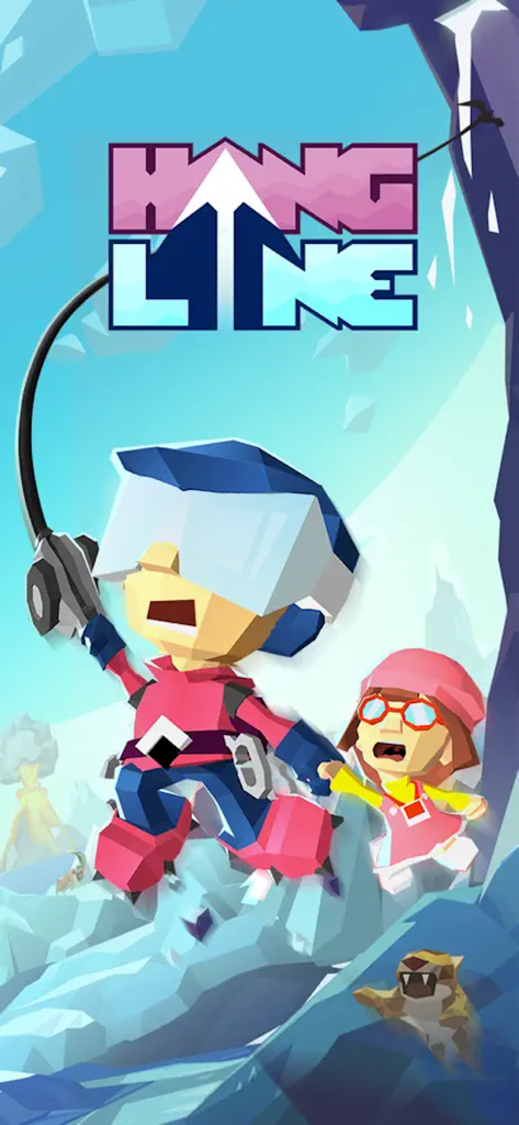 Hang Line: Mountain Climber - Hang Line Mountain Climber 영웅이 갈고리를 사용하여 눈 덮인 봉우리에서 생존자를 구출하고 있습니다.