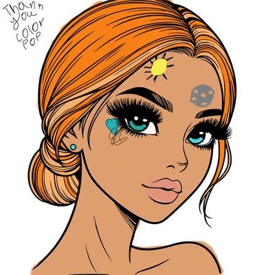 realistic girl with lashes