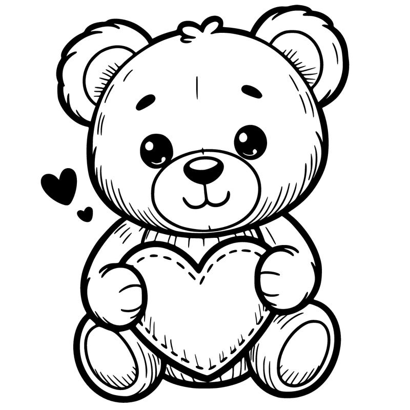 . teddy bear holding heart