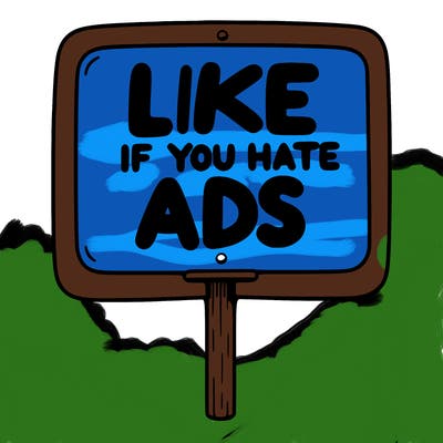 a sign that says like if you hate ads