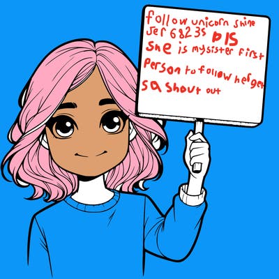 realistic girl holding up a sign