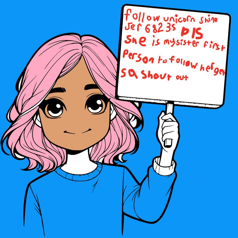 realistic girl holding up a sign