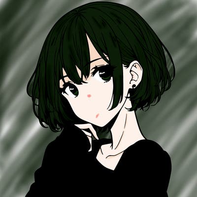 cool anime girl with short hair