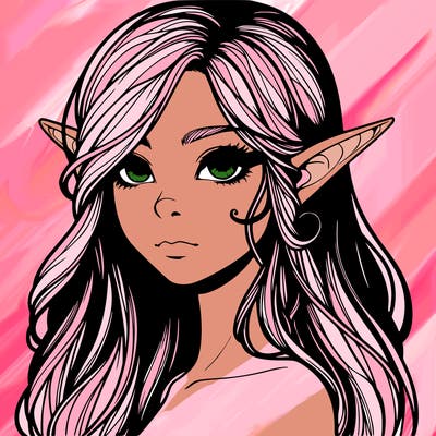 elf girl realistic dark fantasy