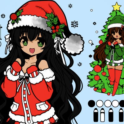 christmas anime girl
