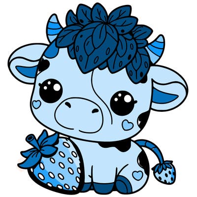 cute strawberry cow