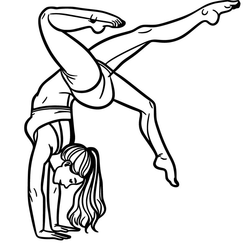a woman doing a handstand
