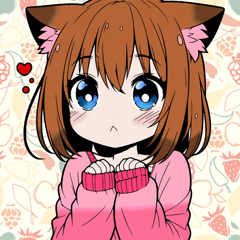 shy anime catgirl