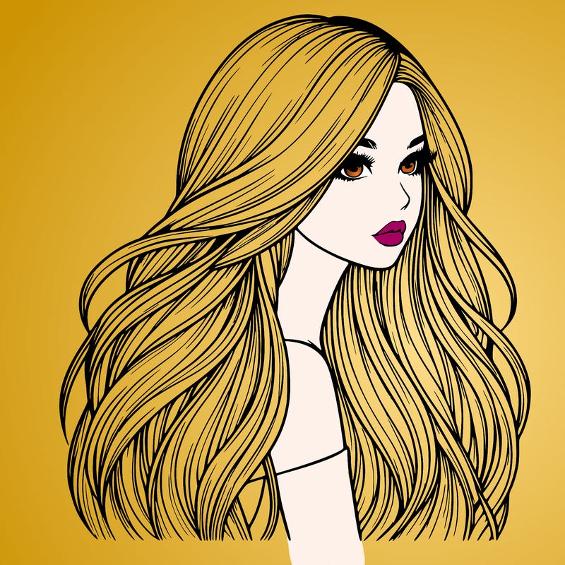 realistic girl with long realistic hair