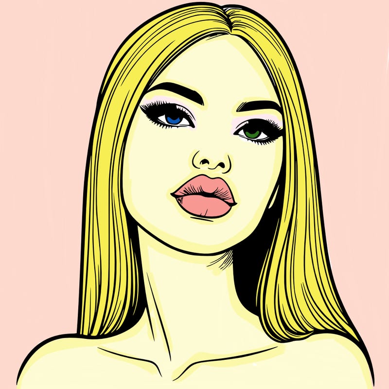 realistic woman with full lips