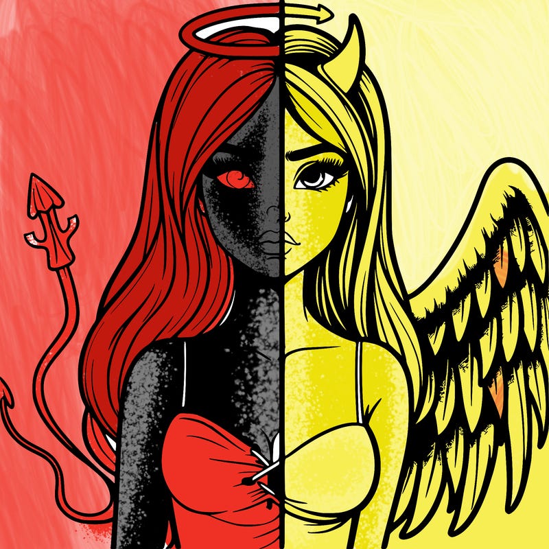 devil vs angel realistic girl