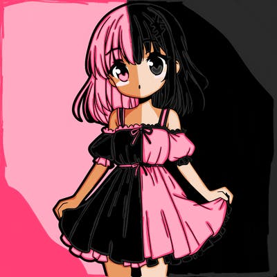 anime girl with dress