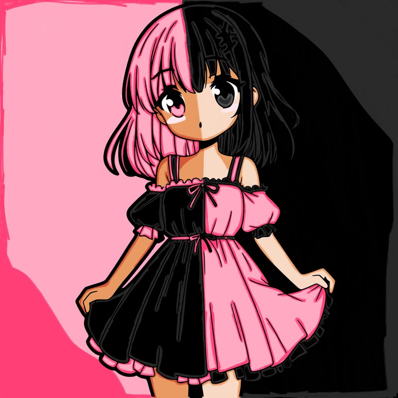 anime girl with dress