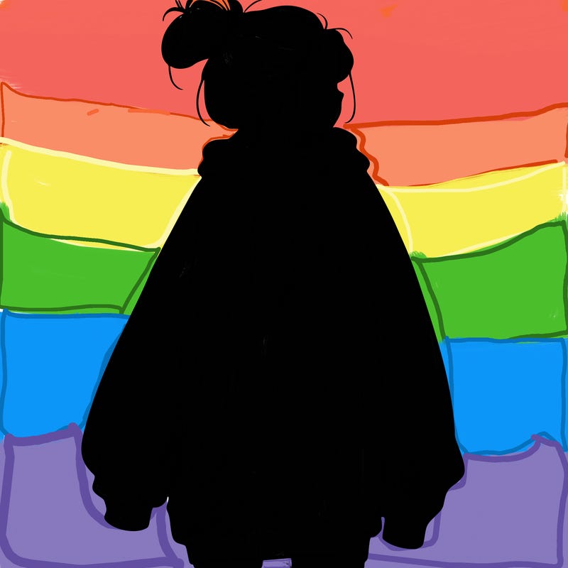 realistic girl with a oversized sweatshirt on and a bun