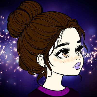 realistic girl with bun