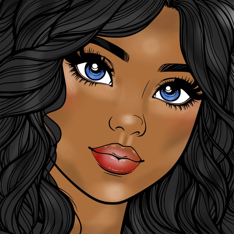 beautiful realistic girl close up to the camera with wavy hair,