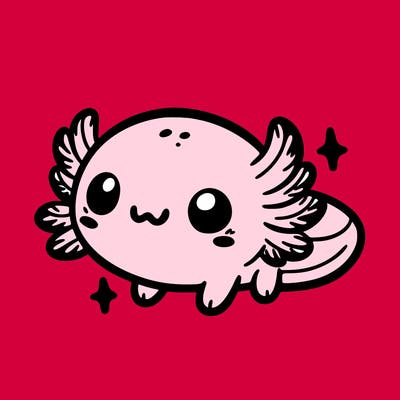 cute easy baby axolotl