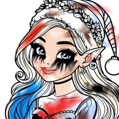 christmas girl elf realistic