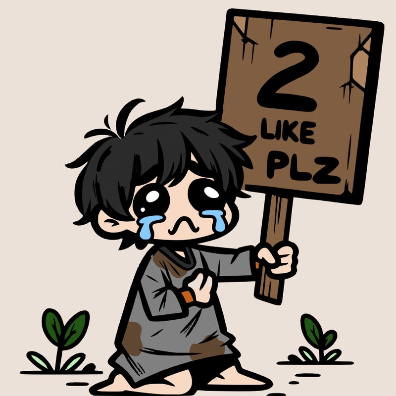 small poor toddler crying with sign that says 2 like plz