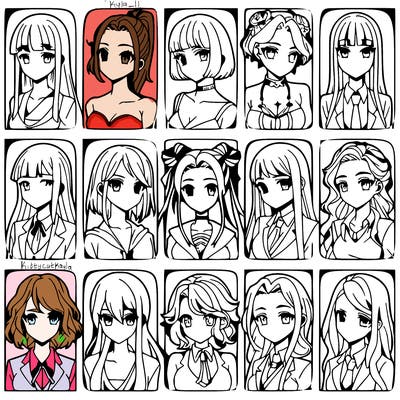 girls that look diffrent anime