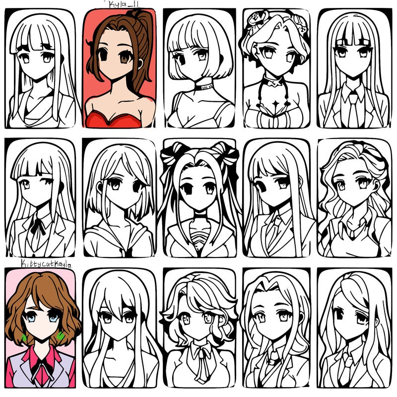 girls that look diffrent anime