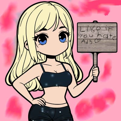 girl in a cute crop top holding a blank sign