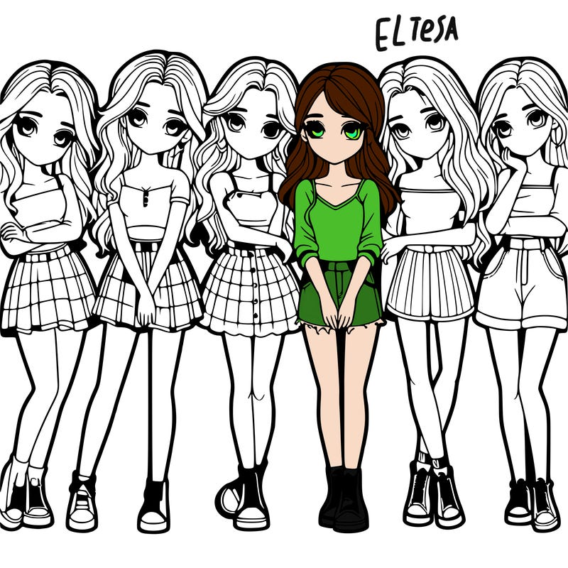 a group of girls realistic