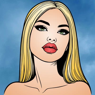 realistic woman with full lips