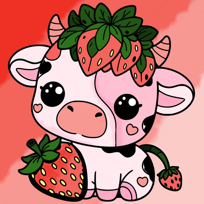 cute strawberry cow
