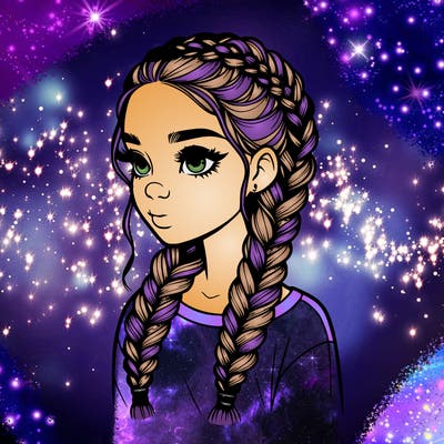 realistic girl with braids
