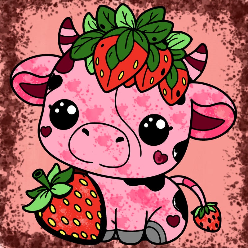 cute strawberry cow