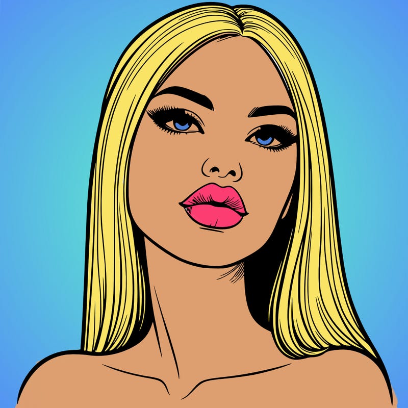 realistic woman with full lips