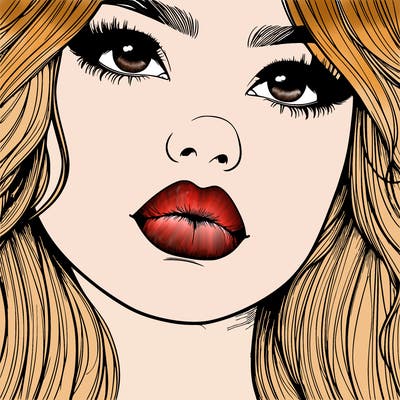 really realistic girl with lips