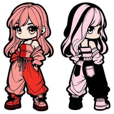 girl in crop top and baggy pants