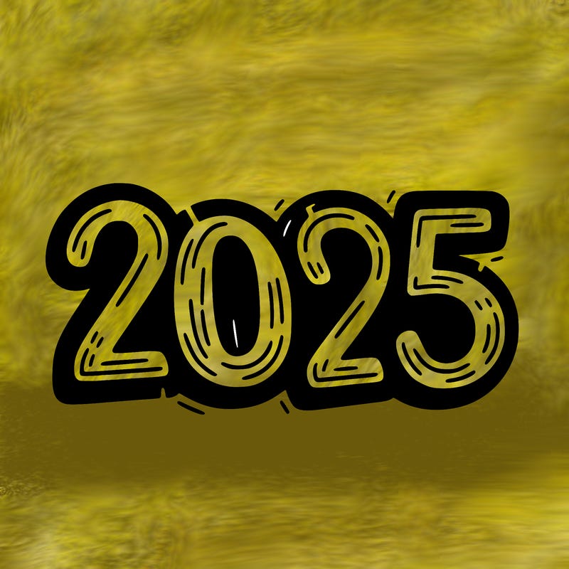 one line scrawled numbers sketch design “2025”