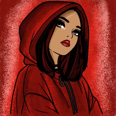 a realistic girl in a hoodie