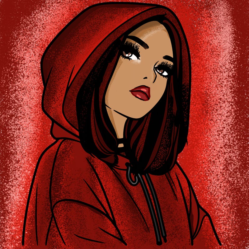 a realistic girl in a hoodie