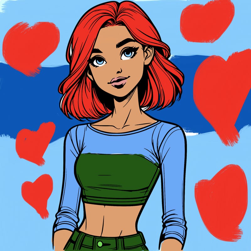 realistic girl in crop top