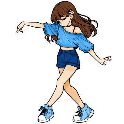 realistic girl danceing