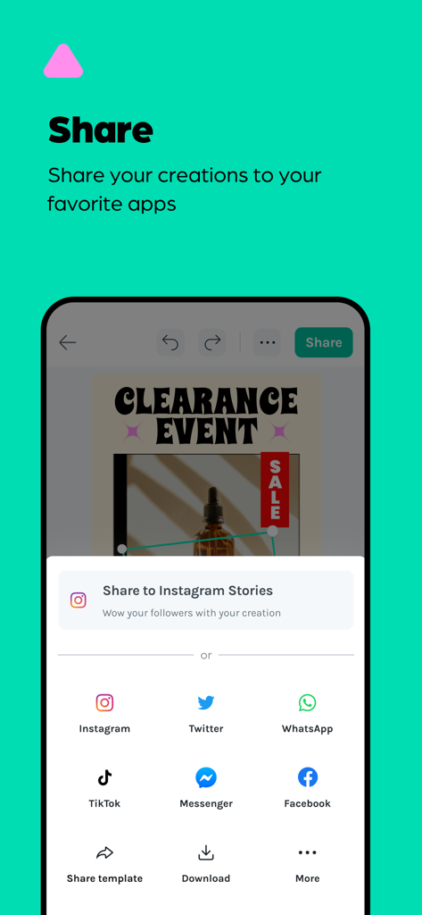 LottieFiles - Animate & Design - Interface de l'application LottieFiles montrant les options de partage sur les réseaux sociaux pour les créations animées