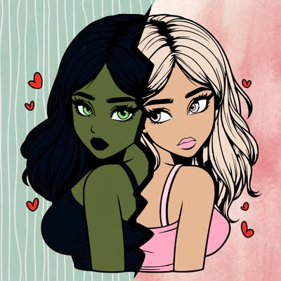 realistic girl split